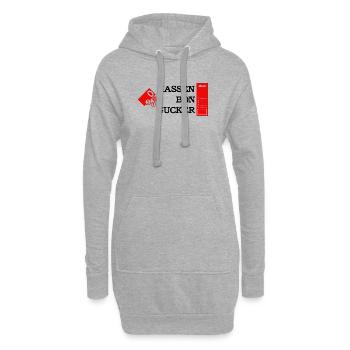 Kassenbongucker - Hoodie-Kleid - Grau meliert - Vorne