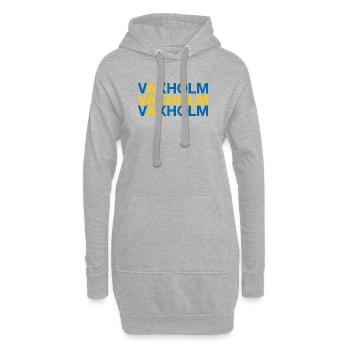 VAXHOLM Sverige Sweden Schweden Flagge - Hoodie-Kleid - Grau meliert - Vorne