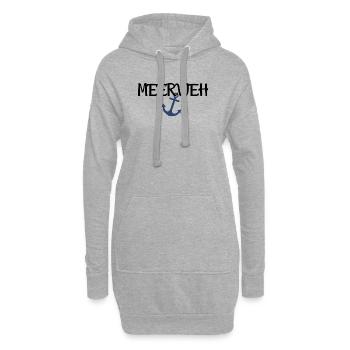 Meerweh Anker Meer  - Hoodie-Kleid - Grau meliert - Vorne