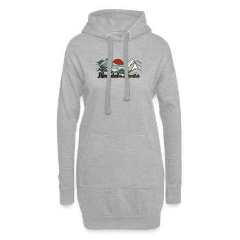 Sonnenuntergang für Bergliebhaber - Hoodie-Kleid - Grau meliert - Vorne