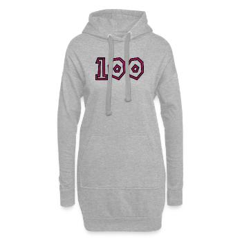 100. 100 ANS. 100e ANNIVERSAIRE. ANNIVERSAIRE 100 - Sweat-shirt à capuche long Femme - gris chiné - Devant