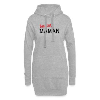 bientôt Maman ! Cadeau de grossesse - Sweat-shirt à capuche long Femme - gris chiné - Devant