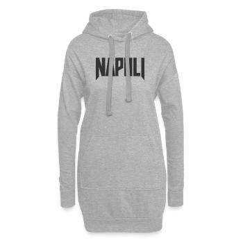 Napoli Schriftzug schwarz - Neapel Schrift schwarz - Hoodie-Kleid - Grau meliert - Vorne