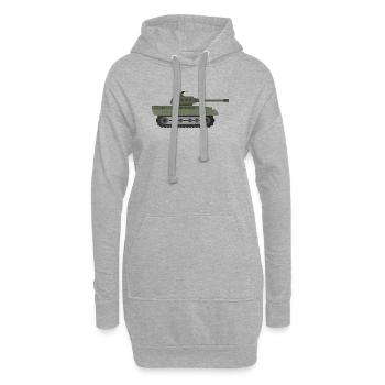 Char militaire - Sweat-shirt à capuche long Femme - gris chiné - Devant