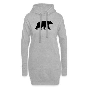 Icône de silhouette d’ours - Sweat-shirt à capuche long Femme - gris chiné - Devant