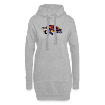 Bunte Mosaik Wasser Schildkröte Meeresschildkröte - Hoodie-Kleid - Grau meliert - Vorne
