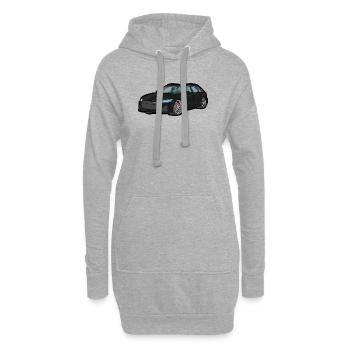 Combinaison de sport noire avec lumière bleue - Sweat-shirt à capuche long Femme - gris chiné - Devant