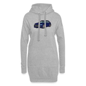 Silhouette de voiture de sport bleu minuit - Sweat-shirt à capuche long Femme - gris chiné - Devant
