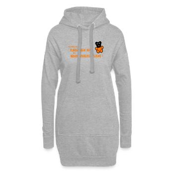 Flauschiger Kern - Hoodie-Kleid - Grau meliert - Vorne
