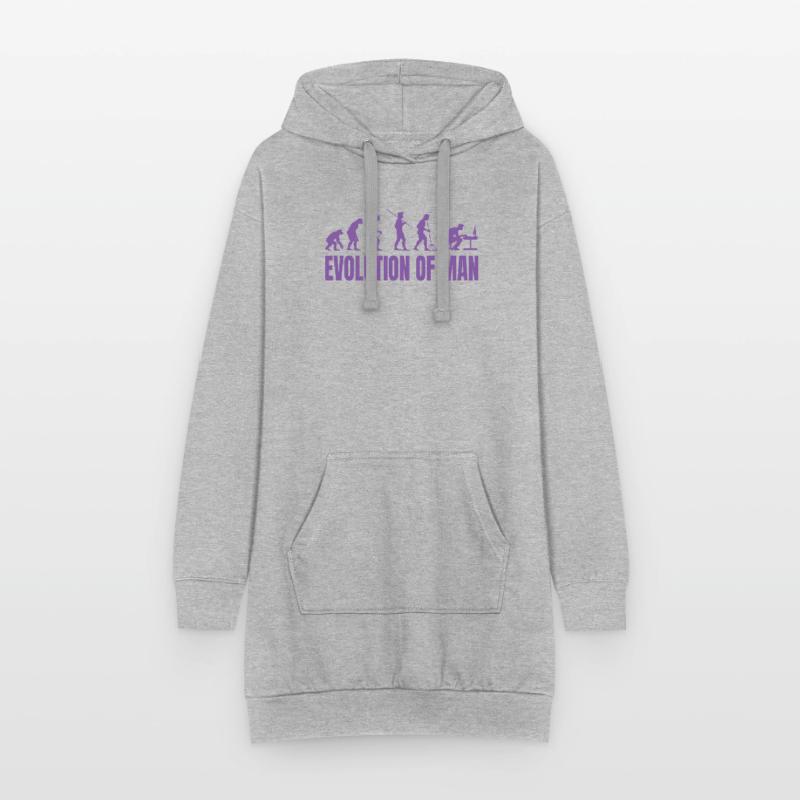 Programmeur Computer Freak Evolution Rétro Sweat-shirt à capuche long Femme