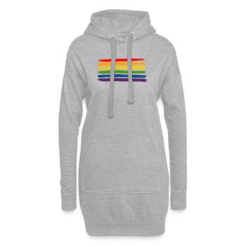 Regenbogenstreifen LGBTQIA+- - Hoodie-Kleid - Grau meliert - Vorne