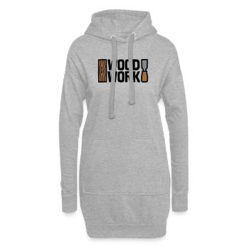 Wood Work Schriftzug Logo - Hoodie-Kleid - Grau meliert - Vorne