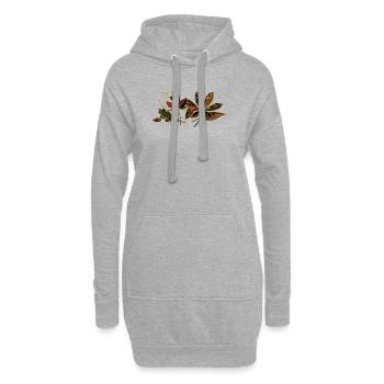 leaves - Hoodie Dress - heather grey - Front