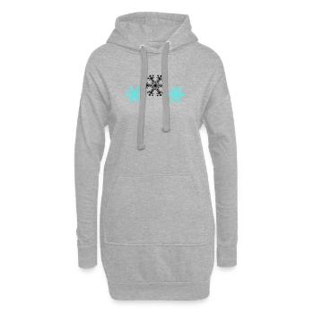 Schneeflocken - Hoodie-Kleid - Grau meliert - Vorne