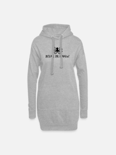 Release the Kraken - Hoodie Dress - heather grey