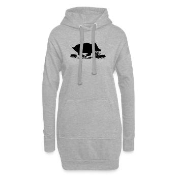 Sanglier chasse silhouette gibier chasseur animal  - Sweat-shirt à capuche long Femme - gris chiné - Devant