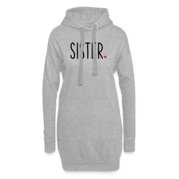 Sister coeur - famille de frères et sœurs cadeau - Sweat-shirt à capuche long Femme - gris chiné - Devant