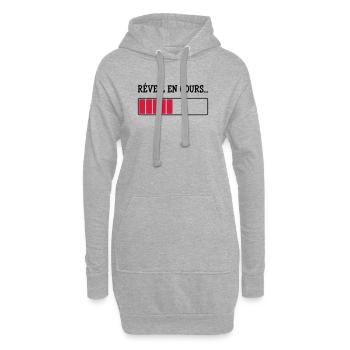 Réveil en cours... - Sweat-shirt à capuche long Femme - gris chiné - Devant