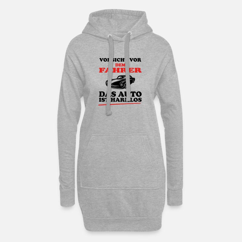 Auto Sprüche Lustig Car Tuning Geschenk - Hoodie-Kleid - Grau meliert