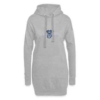 Motorblock Herz Auto PS Lustig Geschenk - Hoodie-Kleid - Grau meliert - Vorne