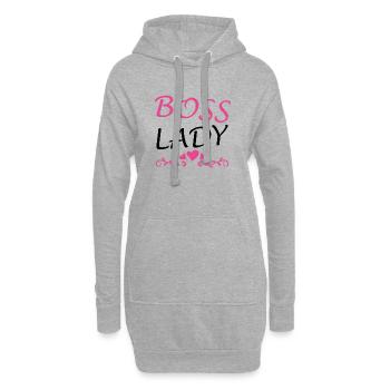Boss Queen Gift Femmes Filles Dame - Sweat-shirt à capuche long Femme - gris chiné - Devant