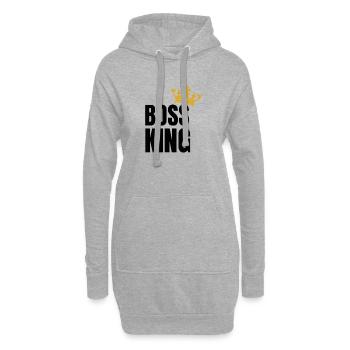 Boss King Cadeau Hommes Roi - Sweat-shirt à capuche long Femme - gris chiné - Devant