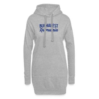 Bucarest, Roumanie, Lettrage à la main - Sweat-shirt à capuche long Femme - gris chiné - Devant