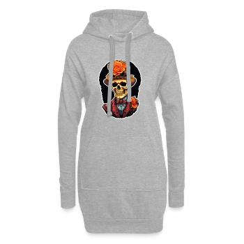 Crâne - Sweat-shirt à capuche long Femme - gris chiné - Devant