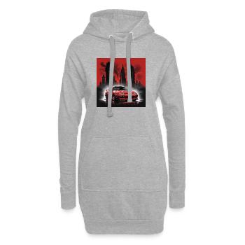 JDM Sportcar Tuning Plage Palmiers Dérive Légère - Sweat-shirt à capuche long Femme - gris chiné - Devant