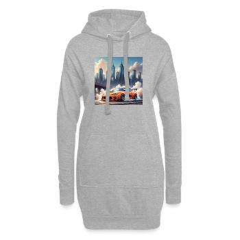 JDM Sportcar tuning City Drift Voiture Cadeau - Sweat-shirt à capuche long Femme - gris chiné - Devant