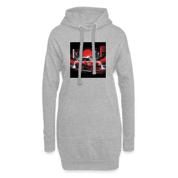 JDM Sportcar Tuning City Drift Night Gift - Sweat-shirt à capuche long Femme - gris chiné - Devant