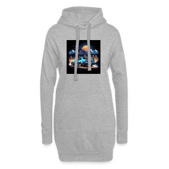JDM Sportcar tuning Driftcar Voiture Cadeau PS - Sweat-shirt à capuche long Femme - gris chiné - Devant