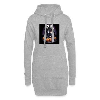 Vampire Couple Halloween Citrouille Chauve-souris Costume - Sweat-shirt à capuche long Femme - gris chiné - Devant