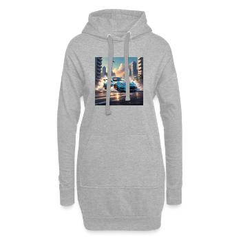 JDM Sportcar tuning Driftcar Voiture Cadeau PS - Sweat-shirt à capuche long Femme - gris chiné - Devant