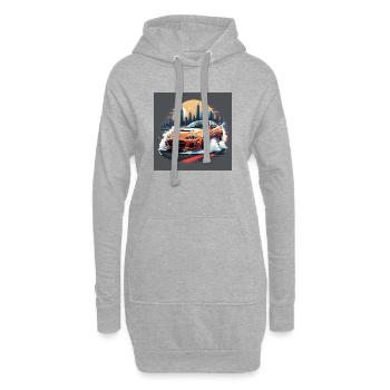 JDM Sportcar tuning Driftcar Voiture Cadeau PS - Sweat-shirt à capuche long Femme - gris chiné - Devant