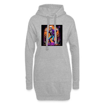 Skelett Halloween Dance Friedhof Kürbis Retro - Hoodie-Kleid - Grau meliert - Vorne