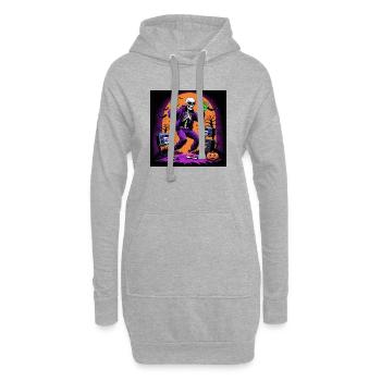 Skelett Halloween Dance Friedhof Kürbis Retro - Hoodie-Kleid - Grau meliert - Vorne