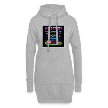 Jeux Fantôme Fantôme Halloween Citrouille Chauve-souris - Sweat-shirt à capuche long Femme - gris chiné - Devant