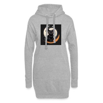 Katze Mond Halloween Geschenk Katzenliebe - Hoodie-Kleid - Grau meliert - Vorne