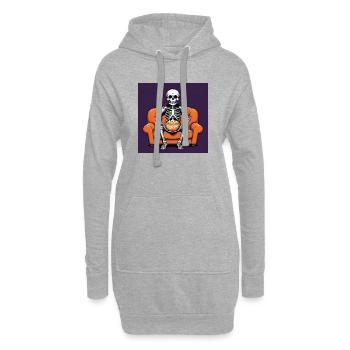 Squelette Coach Popcorn Halloween Cadeau Drôle - Sweat-shirt à capuche long Femme - gris chiné - Devant