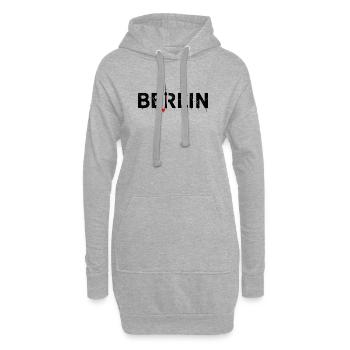 Berliner Skyline mit Blitz und Herz - Hoodie-Kleid - Grau meliert - Vorne