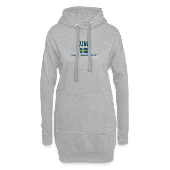 Gestaltung der Flagge von Lund und Schweden - Hoodie-Kleid - Grau meliert - Vorne