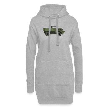 Char militaire - Sweat-shirt à capuche long Femme - gris chiné - Devant