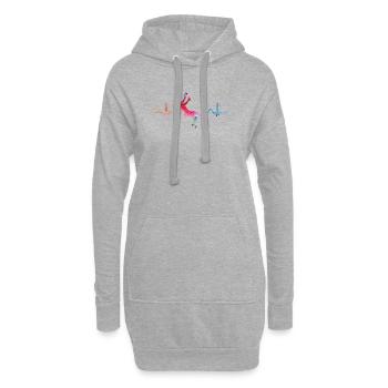 Boulderer Herzschlag Boulder Bouldern - Hoodie-Kleid - Grau meliert - Vorne
