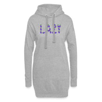 Paresseuse d’aubergine - Sweat-shirt à capuche long Femme - gris chiné - Devant