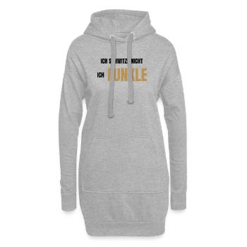 Ich schwitze nicht ich funkle - Hoodie-Kleid - Grau meliert - Vorne