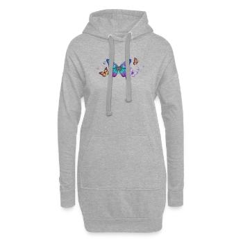 Colorful butterfly wing - Hoodie Dress - heather grey - Front