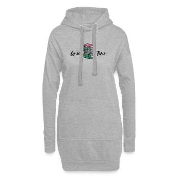 Illustration d’une pile vibrante de livres - Sweat-shirt à capuche long Femme - gris chiné - Devant
