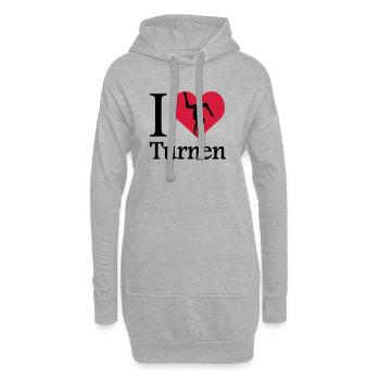 I love Turnen / I heart Turnen - Hoodie-Kleid - Grau meliert - Vorne