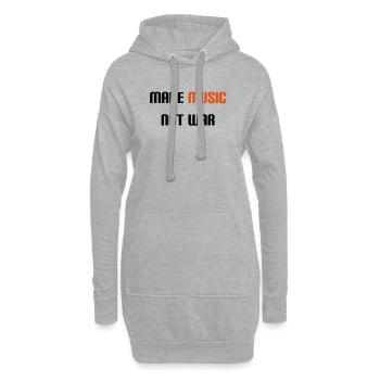 Make Music Not War (V) - Sweat-shirt à capuche long Femme - gris chiné - Devant
